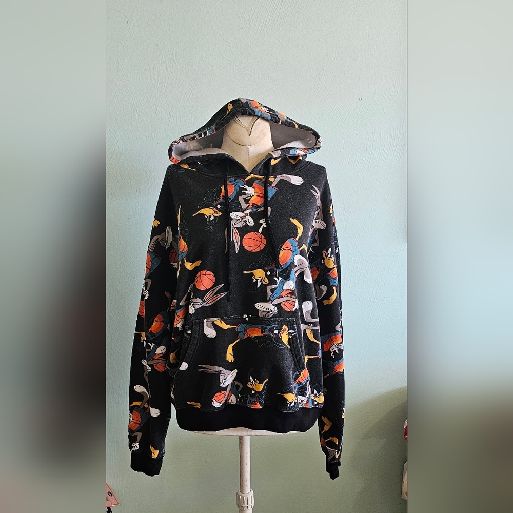 ​VINTAGE Space Jam All-Over Print Hoodie - Bugs Bunny & Daffy Duck